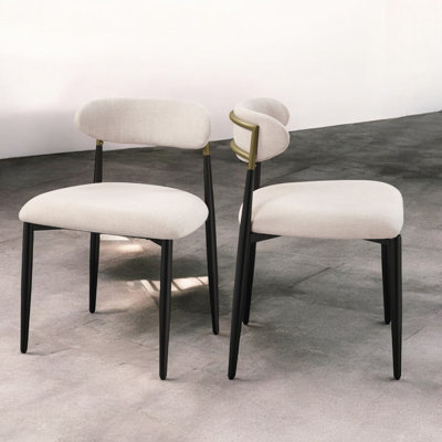 Jaramillo Armless Side Chair In Beige And Black (Set Of 2) by ACME Furniture