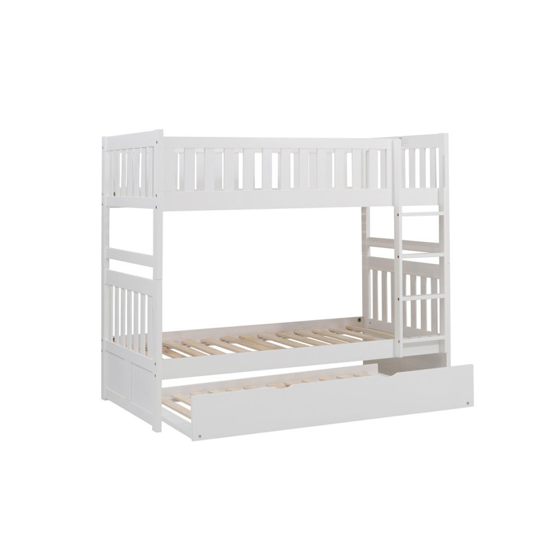 Genelda Kids Bunk Bed with Trundle, Twin over Twin