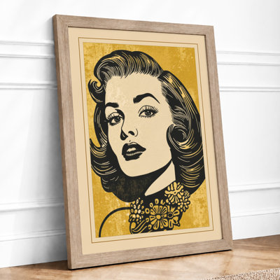 Vintage Glamour Portrait Retro - Framed Print