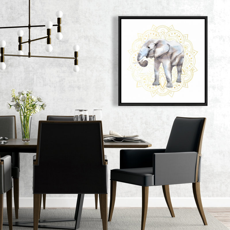 "Motif éléphant sur mandalas"