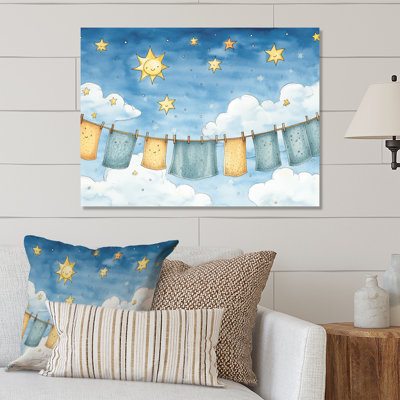 «Hanging Out Laundry Dream» - Art mural en métal blanchisserie MT135127