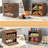 Double Layer Large Bread Box For Kitchen Counter, Wooden Corner Bread Storage Container With Acrylic Window, Retro Brown