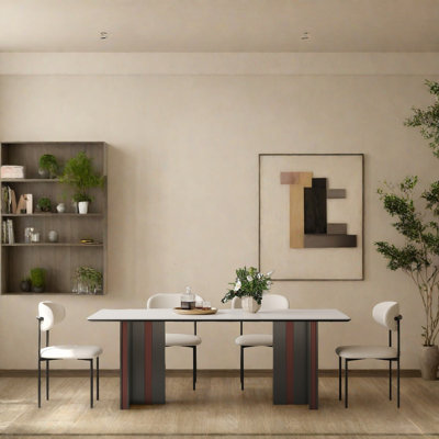 Luxury-Style Stainless Steel Dining Table Set