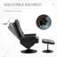 Fauteuil lounge deux pièces entièrement inclinable avec repose-pieds en similicuir noir profond pour bureau à domicile