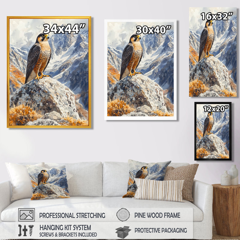 Stanway - Animals Wall Decor, Argent argent, Impression encadrée flottante, H 20 po x l 12 po