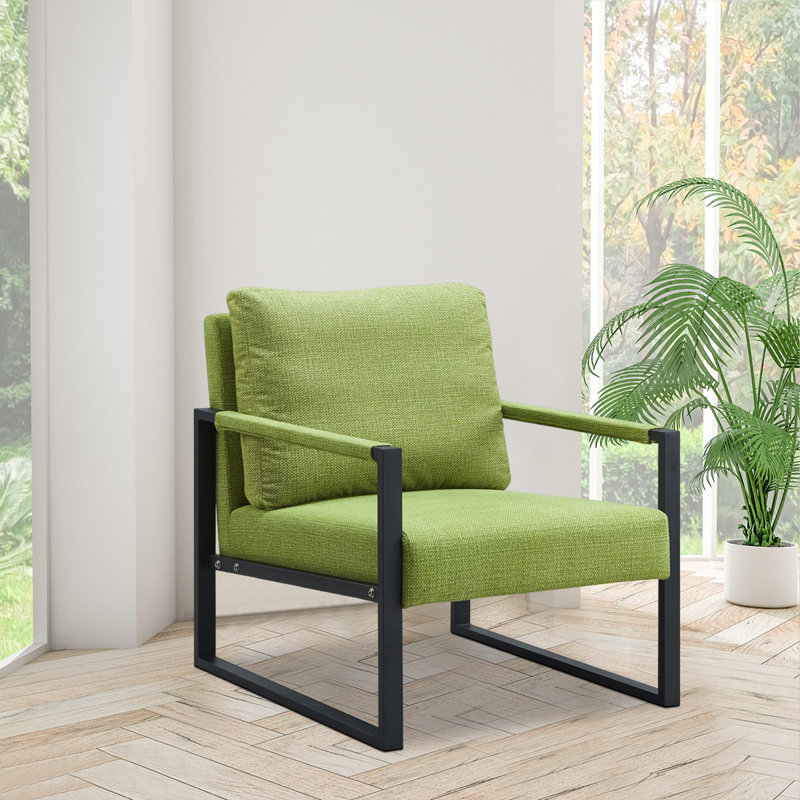 Fauteuil en lin 26,3 po Nygia, Lin vert