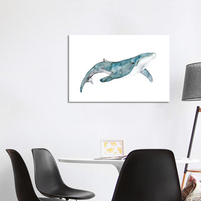 Whale 1 Piece Wrapped Canvas Wall Art