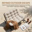 Chaise berçante double largeur Papasan, beige