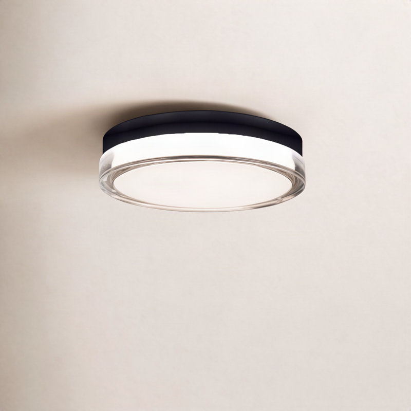 Pi Black Outdoor Flush Mount, Matte Black, 2.5" H x 9" W x 9" D, 3500K