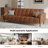 77.56" Faux Leather Convertible Sofa, Futon Couch with Adjustable Backrest for Small Spaces, Living Room, Office-255283139