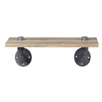 Tablette en chêne et sable noir avec structure en métal - esthétique fonctionnelle pour votre espace