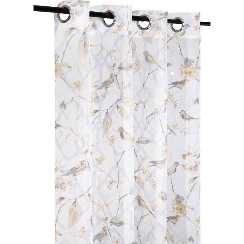 Yellow Light-Filtering Polyester Window Panel, 84" Length