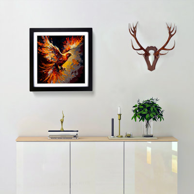 Phoenix Palette Knife Painting - Framed Print