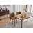 Upholstered Dining Chair with Wood Legs, Wing Backrest, Wooden Kitchen Chair with Thick Cushions-1163809388