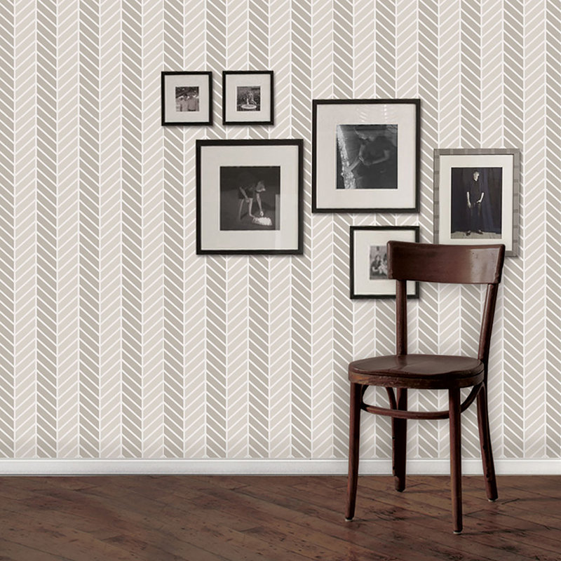 Papier peint adhésif Herringbonetwo Tone, Gris chaleureux