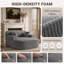 Chaise longue en velours côtelé sans assemblage-993124528