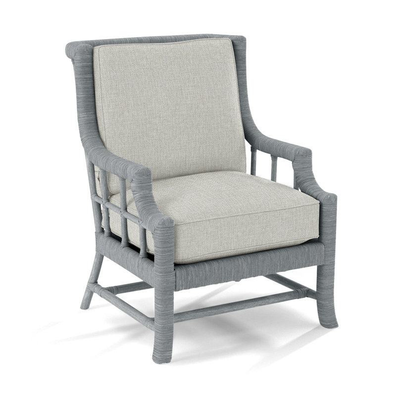 Fauteuil Lafayette, Nickel, Jacquard géométrique bleu 0414-63