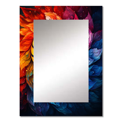 ColorfulFloral Fractal Spiral I - Fractal Decorative Wall Mirror, Modern Large Mirror, Printed Metal Art