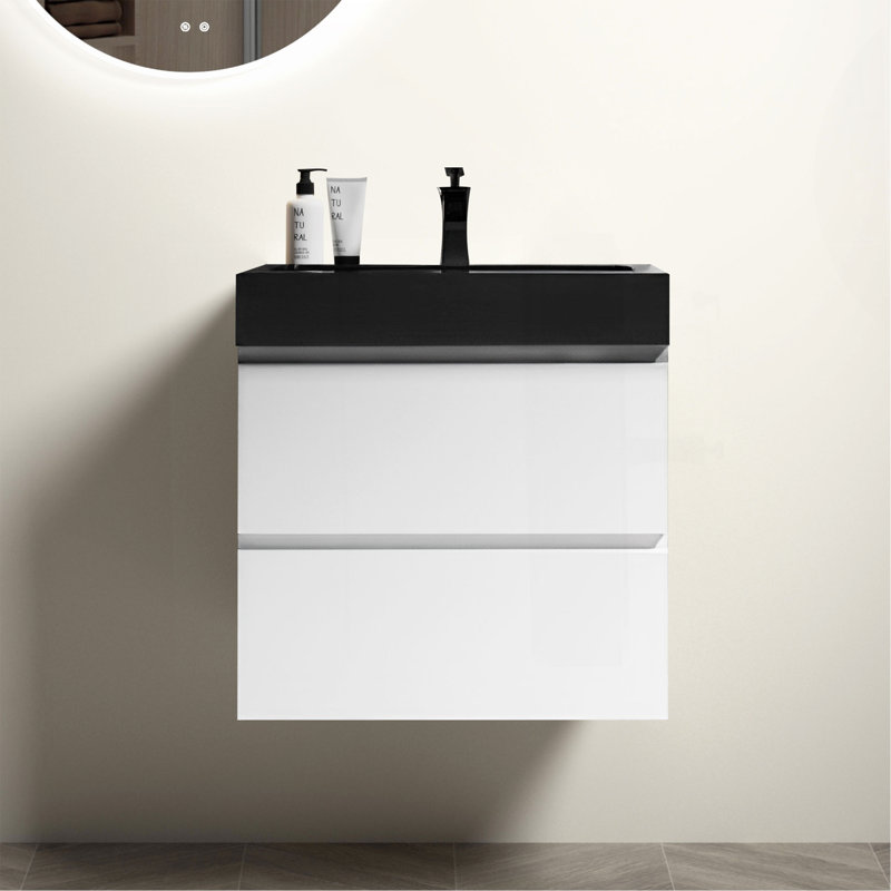 Meuble-lavabo blanc 24 po avec lavabo Alice, Blanc, 24''