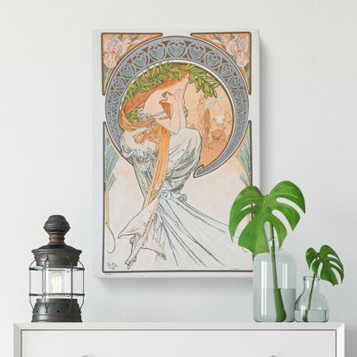 The Arts Poetry Vol.2 by Alphonse Mucha - Wrapped Canvas