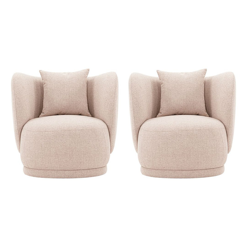 Fauteuil demi-tonneau Siri, Lin jaune blé