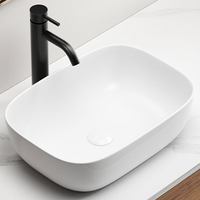 Weimer Classic Rectangle White Ceramic Lavatory Wash Basin, Fashion Aesthetic Concept, Stain - Surface Coating, Quick Installation Process Flow Generous Design, Acid ,