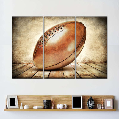 Ensemble de football rétro sur toile 3 pièces