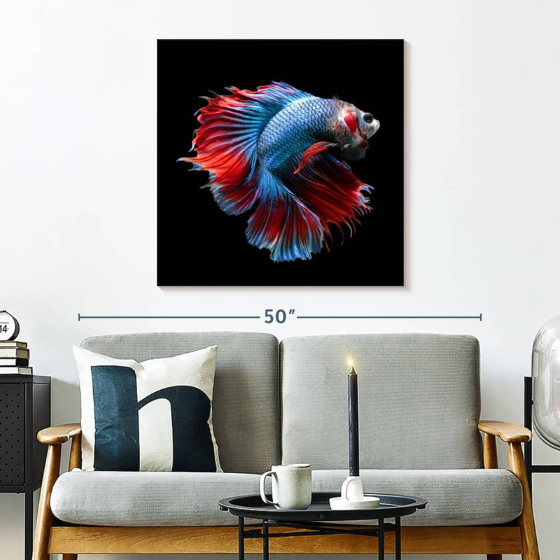Brampt Blue And Red Betta Fish, 30" H x 30" W