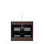 Meuble-lavabo 24 po avec lavabo et 2 tiroirs, lavabo flottant en céramique blanc brillant, finition noyer rétro, design flottant esthétique, style moderne