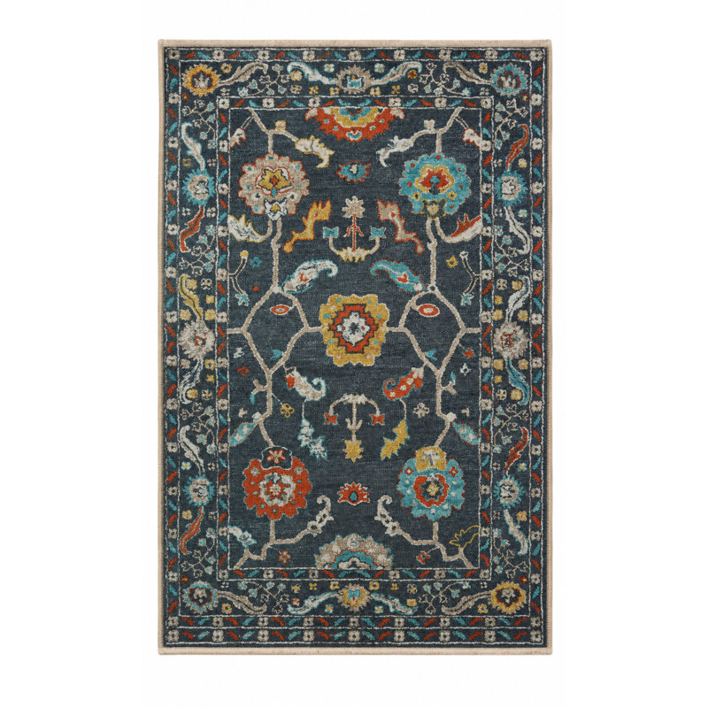 Darrett Floral Indoor / Outdoor Rug, Rectangle 4' x 5'11"