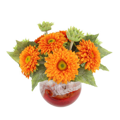 Sunflowers Arranged in Glass Vase