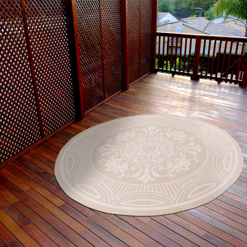 Waikiki Geometric Indoor / Outdoor Rug , Round 6'7"