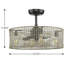 Ventilateur de plafond en cage à 3 pales de 25,25 po avec télécommande et ensemble d'éclairage inclus-2031307643