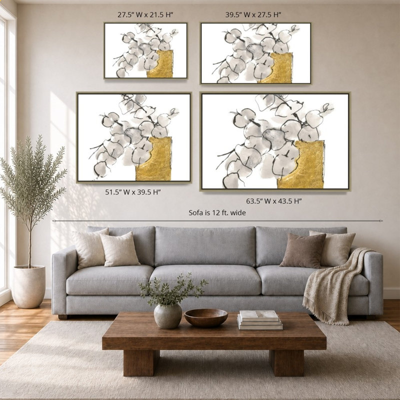 «Delicate Gilded Vase IV» par Chris Paschke - impression sur toile, H 28 po x l 40 po, Champagne