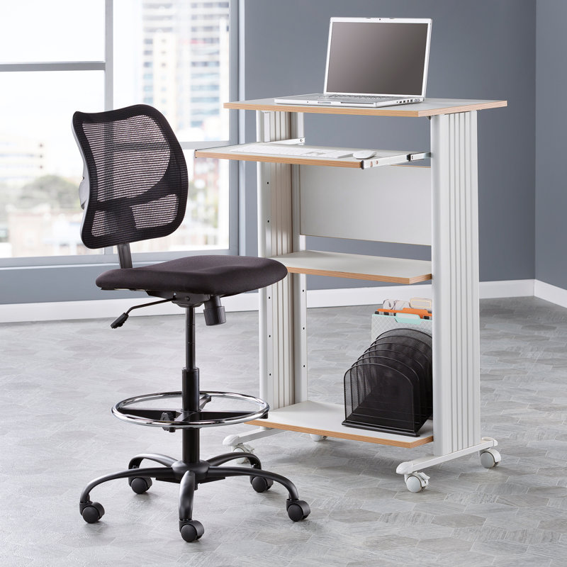 Vue Mid-Back Mesh Drafting Chair, Polyester blend