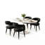 Ensemble de table de salle à manger moderne à piédestal pour 4 personnes avec accoudoirs rembourrés 59 "Modern-130704952