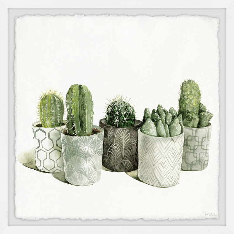 Decorative Planters by Parvez Taj - 1 Piece Single Picture Frame Painting, 30cm H x 30cm W