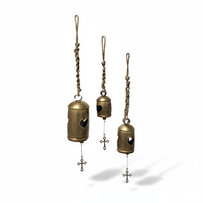 Set of 3 St. Ann Bells in Burnished Gold