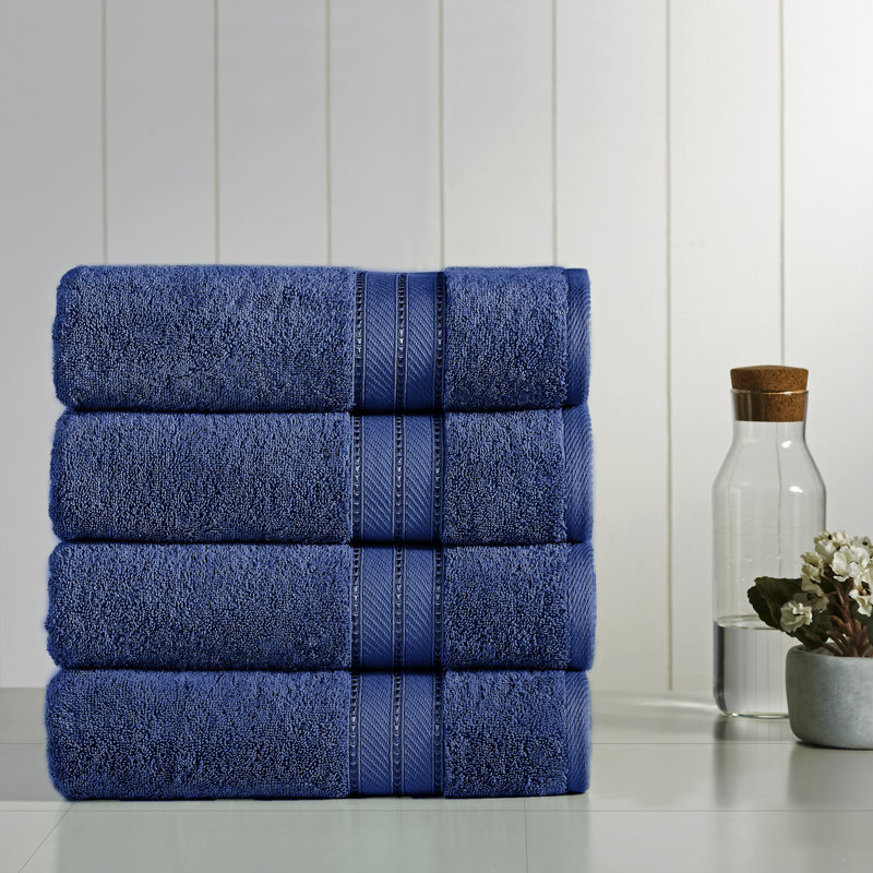 Navy Cotton SpunLoft 4-Piece Bath Towel Set