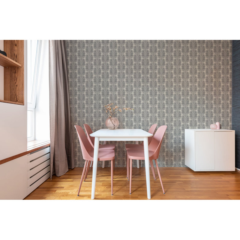 Organic Betty Palms 10' L x 24" W Wallpaper Roll, Cashmere, Faux Grasscloth