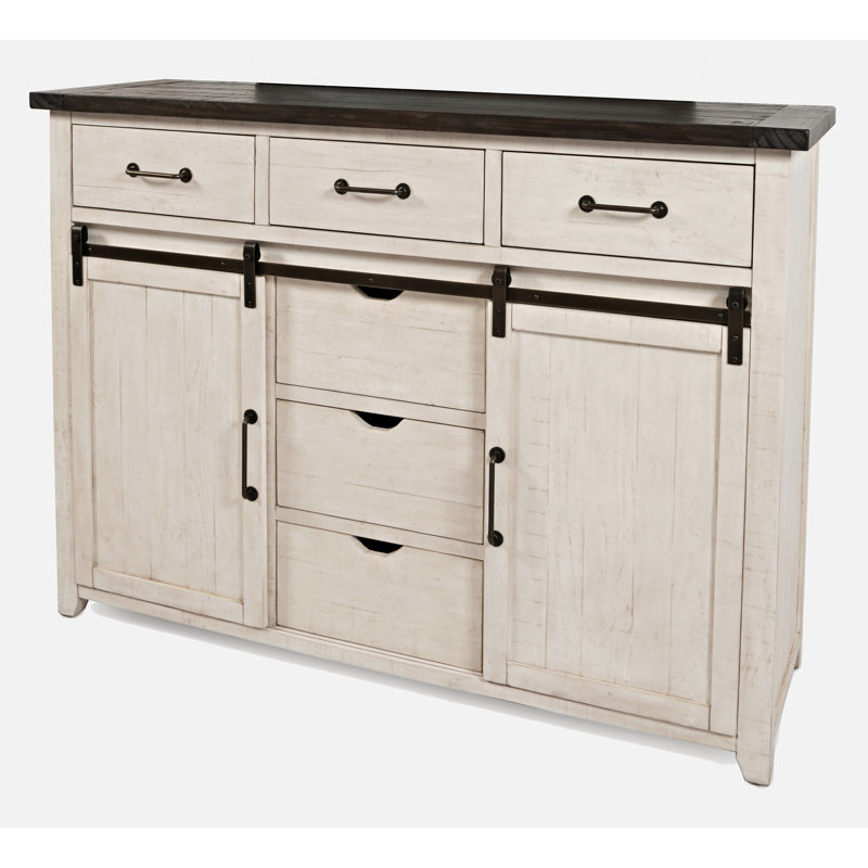 Commode combinée 6 tiroirs Fairford, Noir rétro