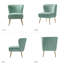 Euclid Velvet Accent Chair with Metal Legs-896446412