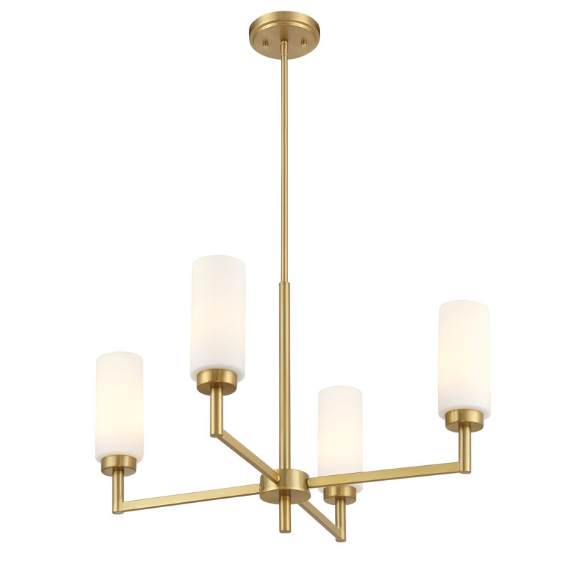 Lustre 4 lumières Oreane, Laiton naturel