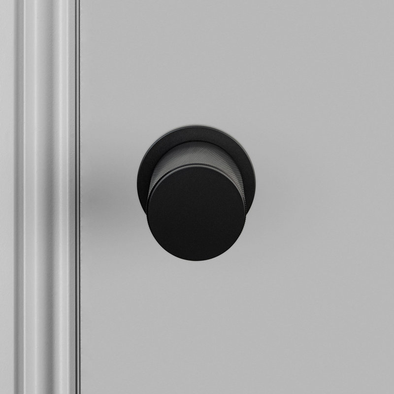 Bouton de porte fixe / double face / croix, Noir, noir, noir, noir