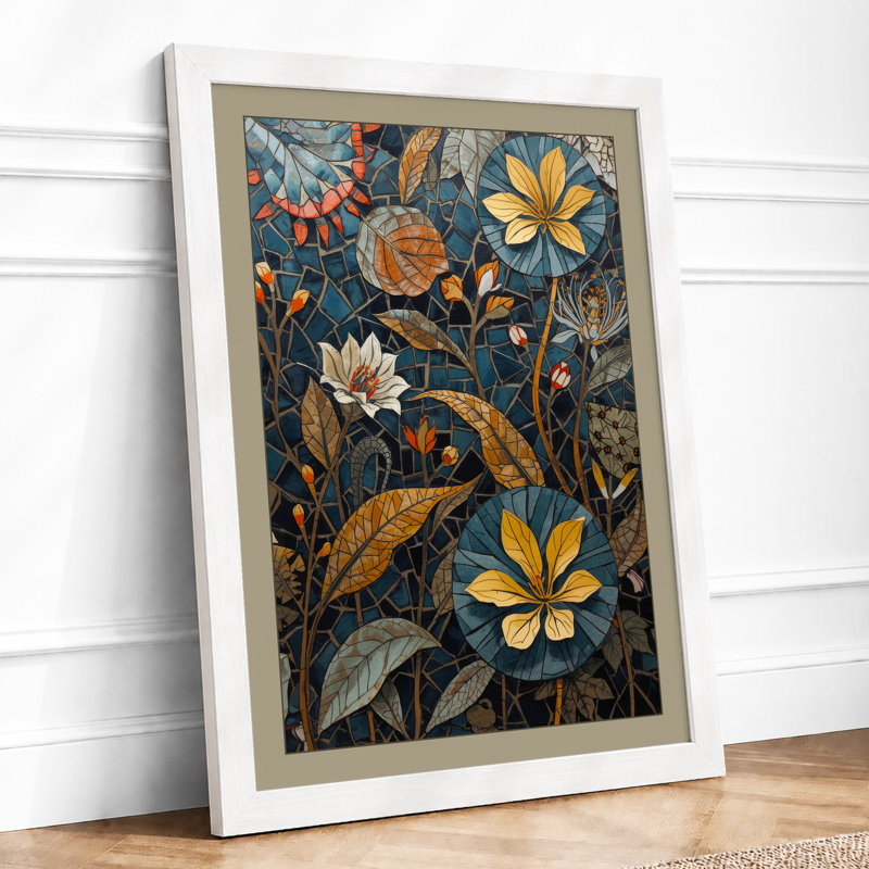 Gilded Botanical - Framed Print, A1 - 84.1 x 59.4 cm, White