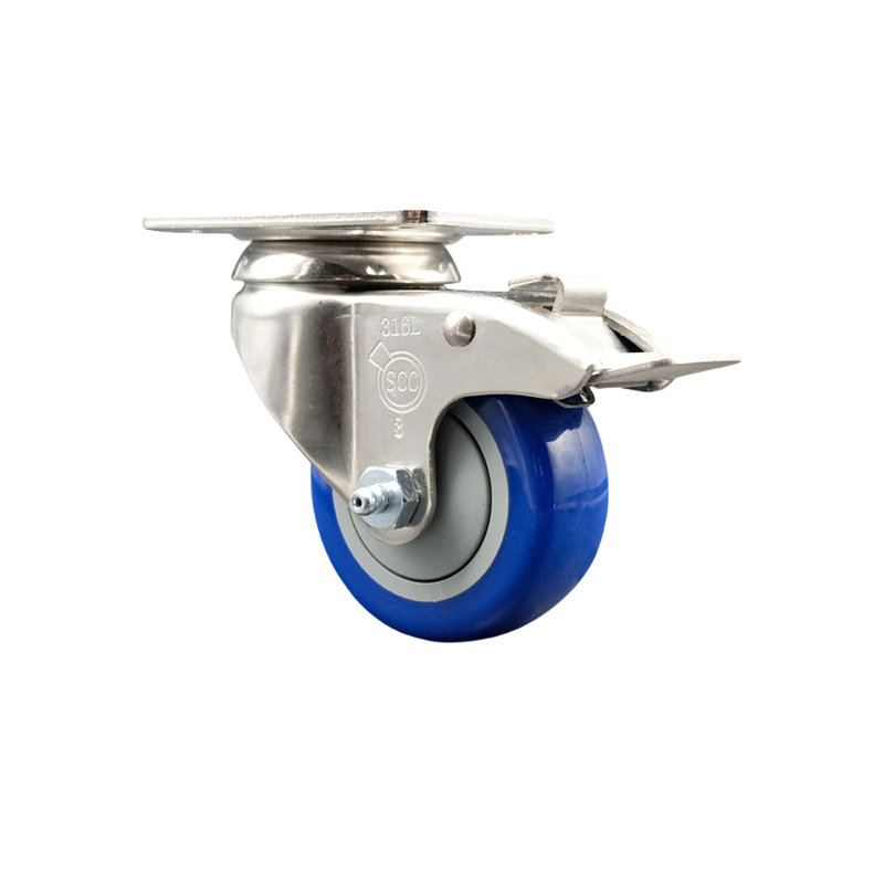 Polyurethane Casters, Blue
