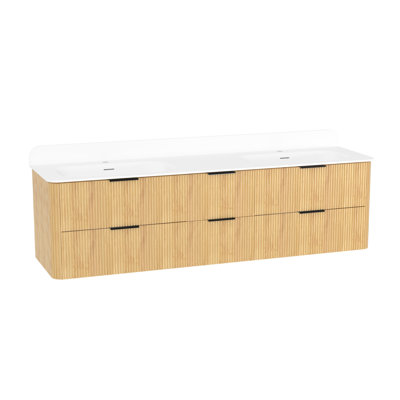 Benford 72 Inch Floating Bathroom Vanity With Double Sinks