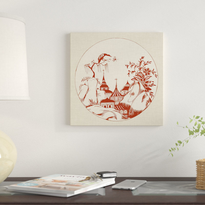 « ornemental pagode ii », impression sur toile, H 37 po x l 37 po x P 1,5 po, Toile tendue, Pas de tapis