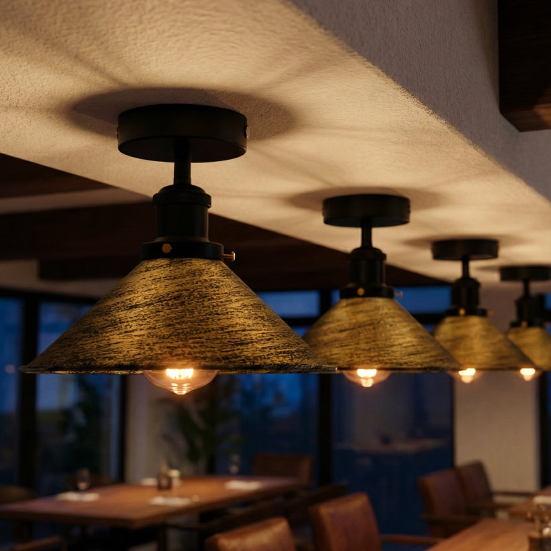 Langleyville Flush Mount, Brushed Brass