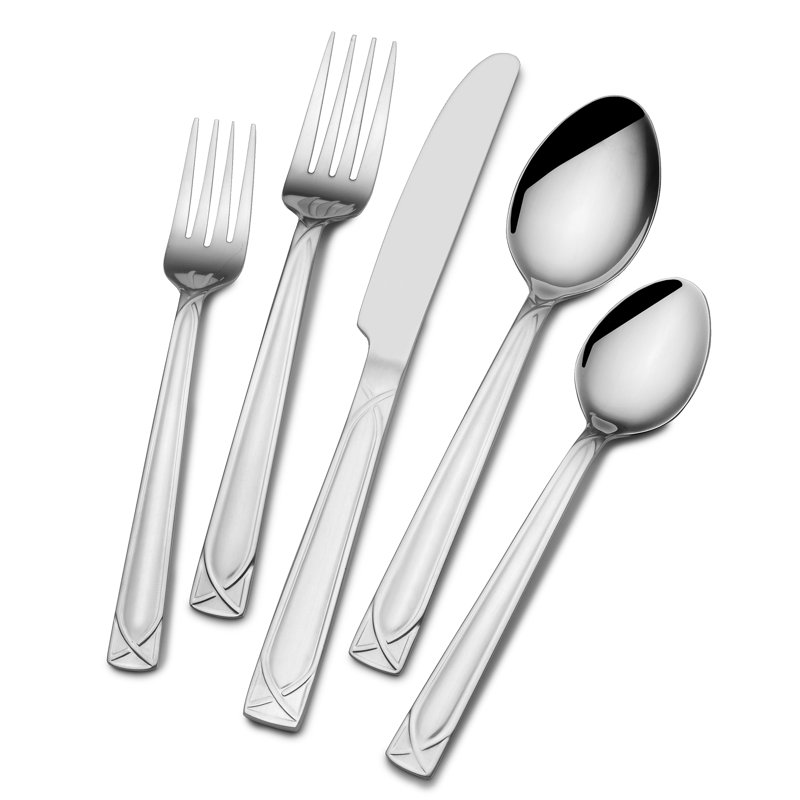 Pfaltzgraff Pfaltzgraff Mabel 30-Piece Stainless Steel Flatware Set with Caddy. Service for 6